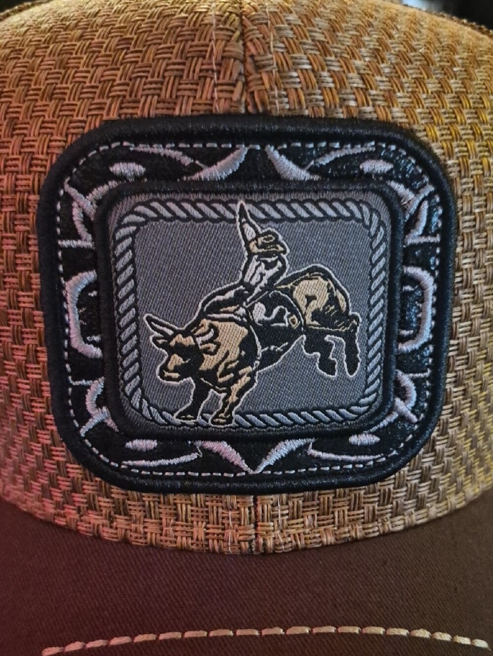 Dakine Brown Woven Trucker Cap with Rodeo Patch - Picture 3 of 10